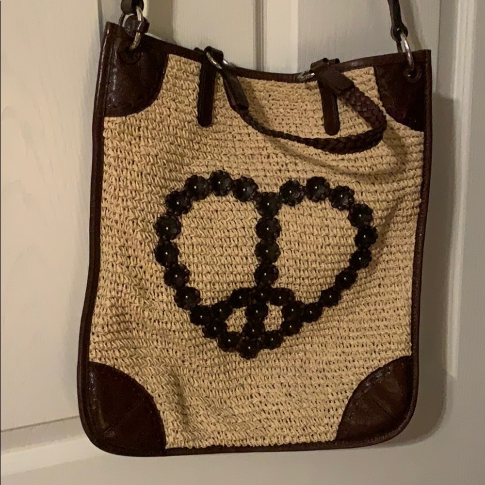 Brighton heart shaped peace sign tote, pocketbook